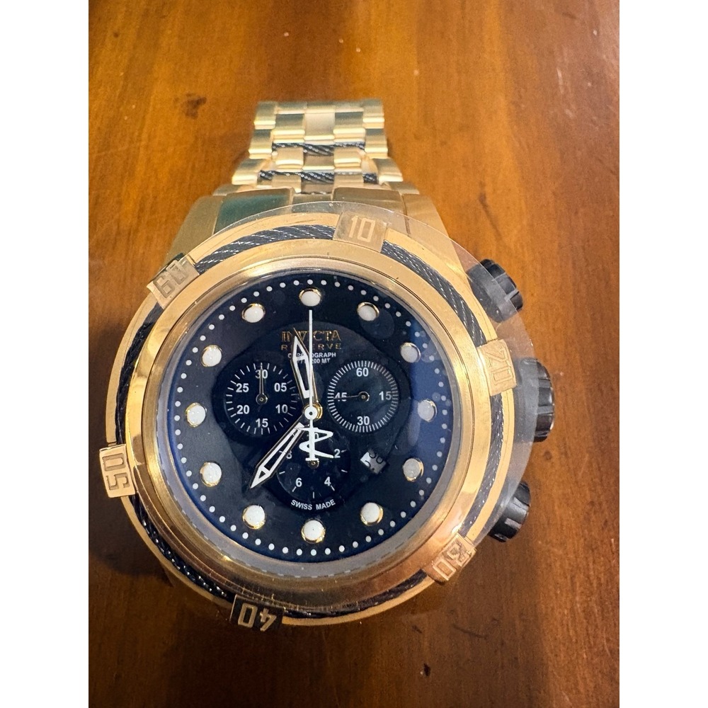 Invicta Reserve Bolt Zeus 12737 Swiss Chronograph Gold Black 53mm Watch